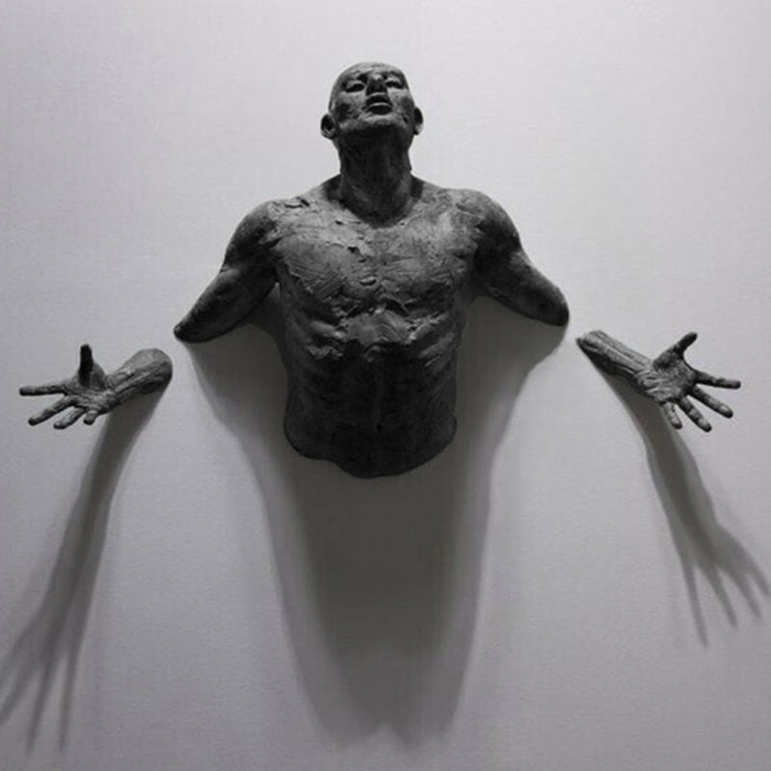 ShadowPulse Sculpture – Modern Wall-Mounted Art Piece