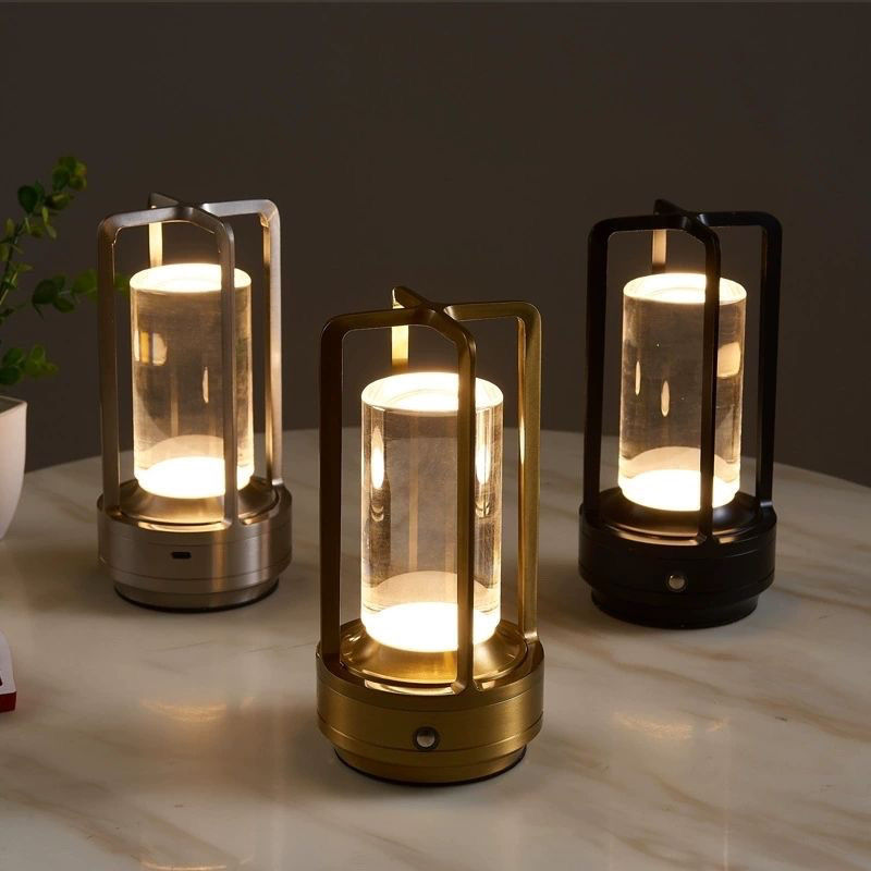 LumiGlow Portable LED Lamp – Rechargeable, Gold, Silver & Black
