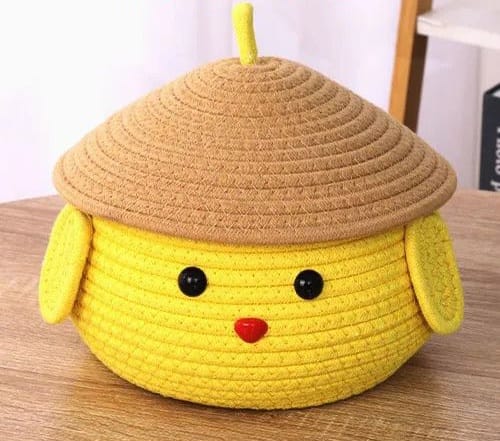 Smiley Buddy Storage Basket, Cartoon Face Organizer, Multiple Color Options
