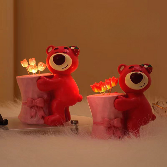 GlowBear Bliss – Teddy Bear LED Flower Pot Decor