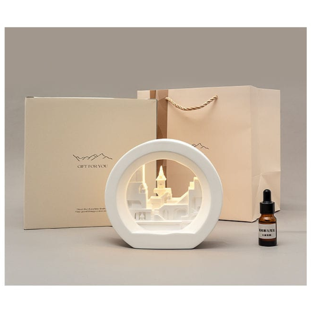VibeGlow Oasis – 3D Village Light Sculpture Decor