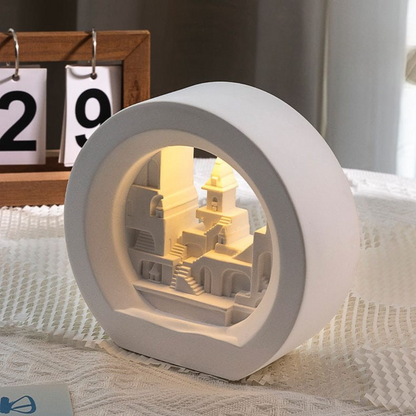 VibeGlow Oasis – 3D Village Light Sculpture Decor