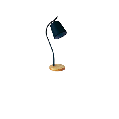 ArcGlow Twist – Adjustable Curved Desk Lamp with Wooden Base, Black or White