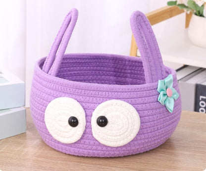 Doremon Dream Keeper – Blue & Purple Storage Basket with 3D Eyes and Cap