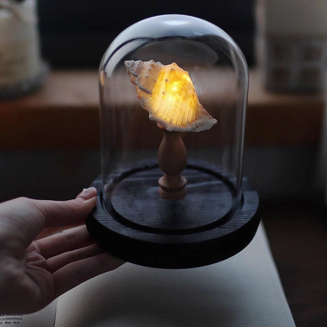 Lumora GlowDome – Golden Sea Urchin Glass Dome Decor