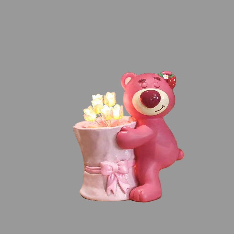 GlowBear Bliss – Teddy Bear LED Flower Pot Decor