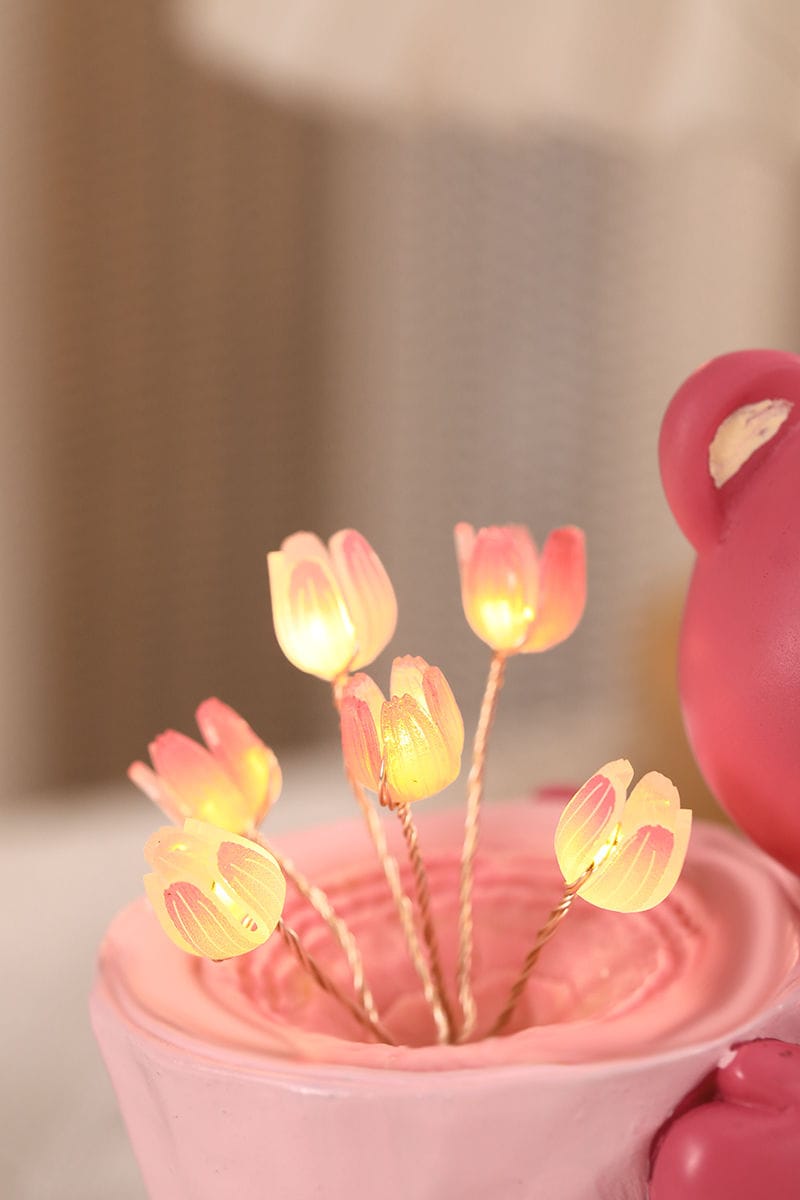 GlowBear Bliss – Teddy Bear LED Flower Pot Decor