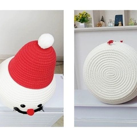 Smiley Buddy Fun Storage Basket – Cartoon Face with Red Hat