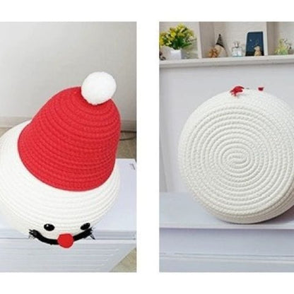 Smiley Buddy Fun Storage Basket – Cartoon Face with Red Hat