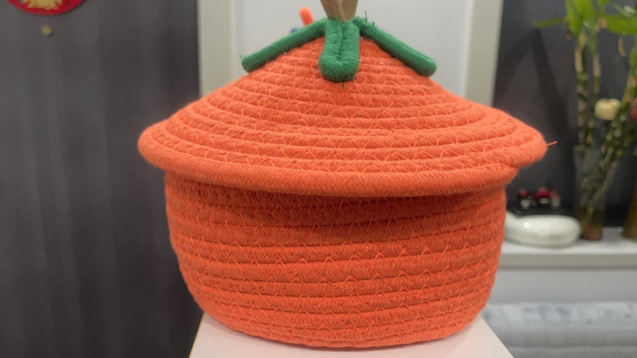 Orange Fruit-Inspired Woven Storage Basket