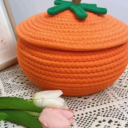 Orange Fruit-Inspired Woven Storage Basket