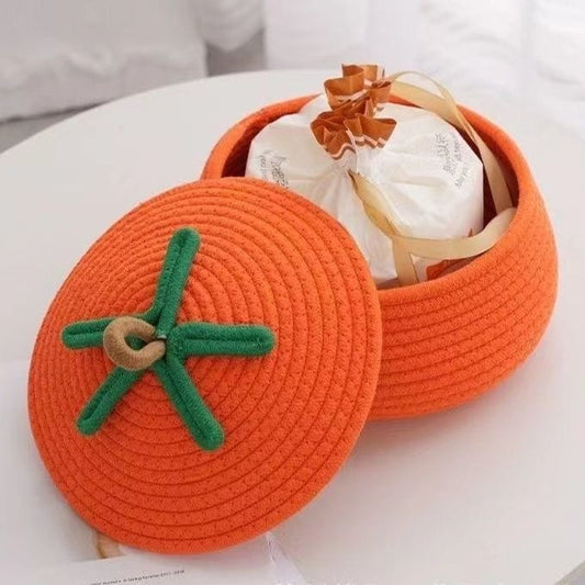 Orange Fruit-Inspired Woven Storage Basket